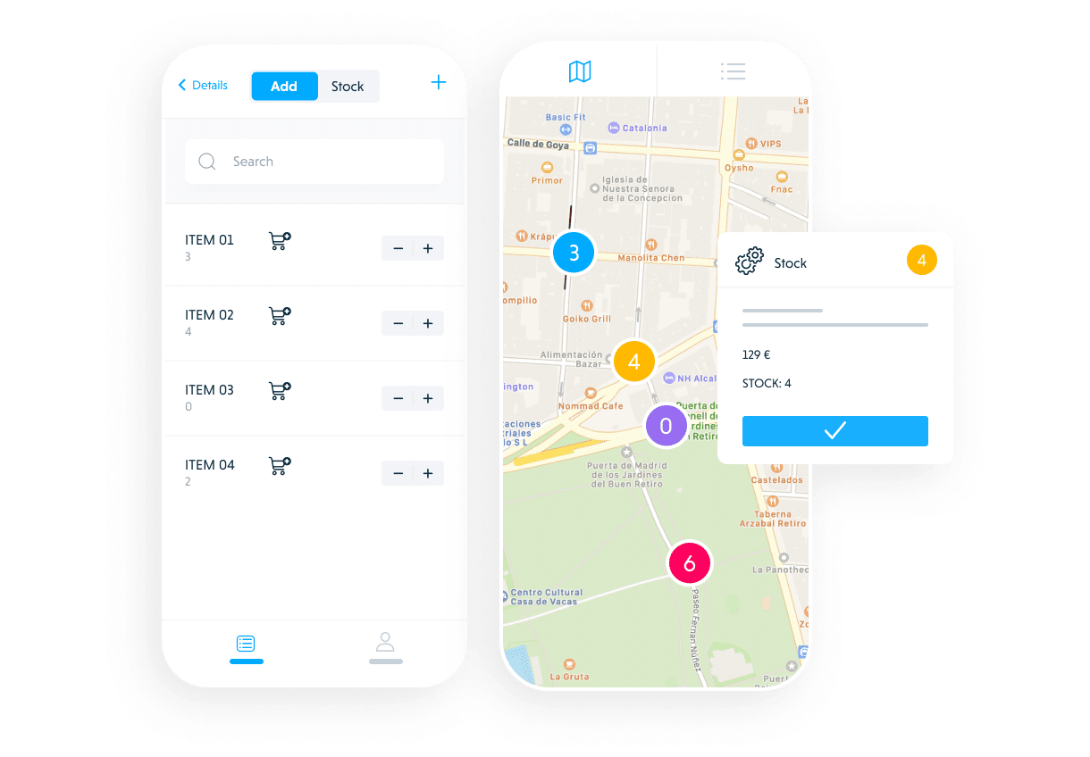 Consulta de los stocks de las piezas de recambio